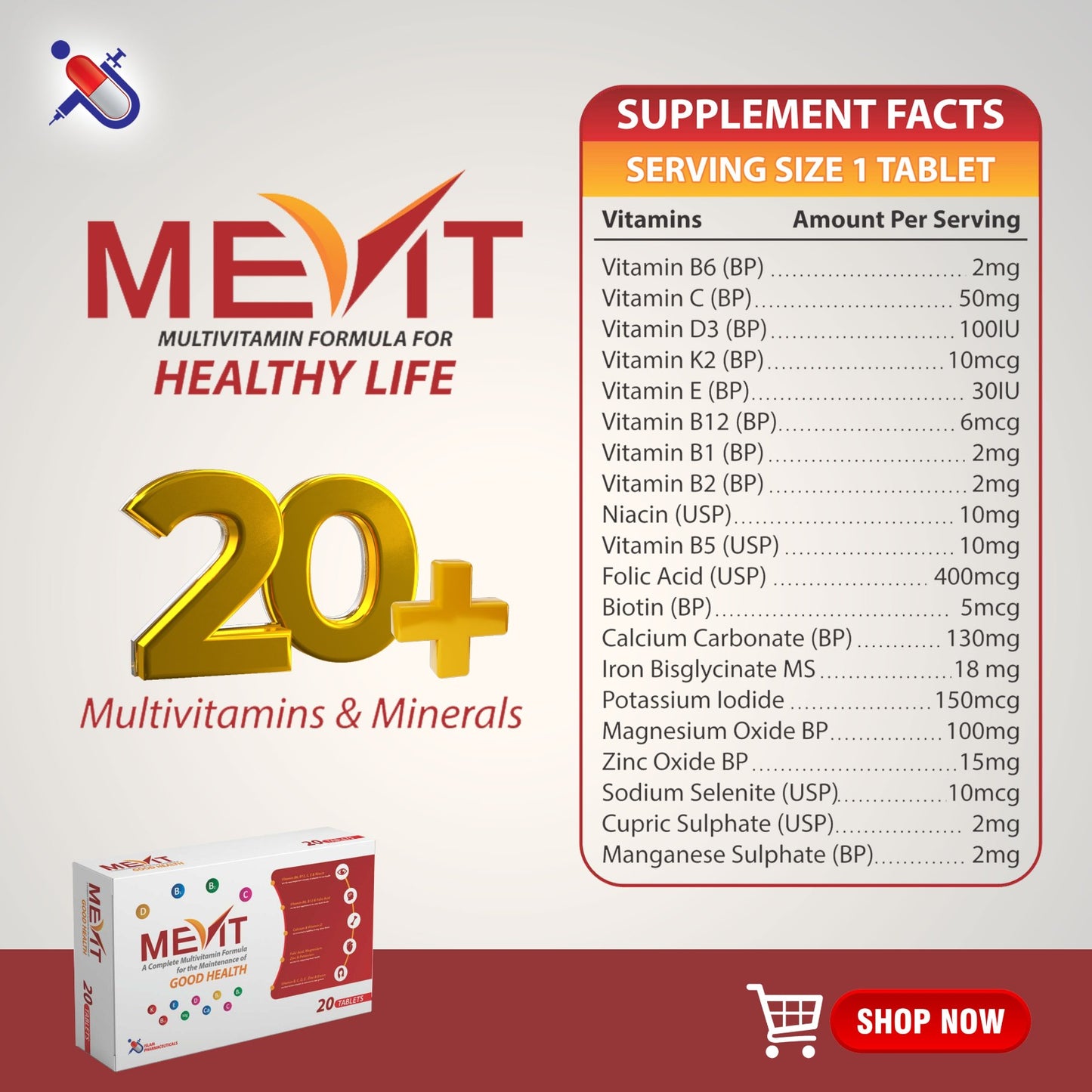 Mevit - Multivitman Tablets